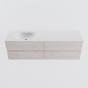 MONDIAZ VICA 160cm badmeubel onderkast Underlayment 4 lades. Wastafel MOON links 1 kraangat, kleur Talc.