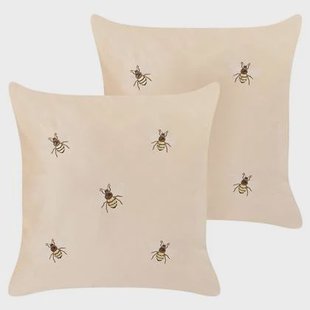 Beliani-TALINUM-Sierkussen set van 2-Beige-45 x 45 cm-Polyester