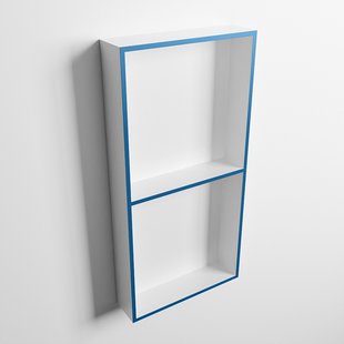 MONDIAZ EASY Nis 59,5x29,5cm in solid surface kleur Jeans | Talc. 2 vakken geschikt voor in- of opbouw