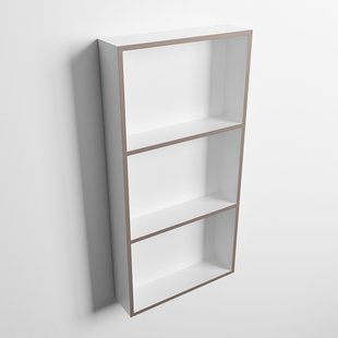 MONDIAZ EASY Nis 59,5x29,5cm in solid surface kleur Smoke | Talc. 3 vakken geschikt voor in- of opbouw