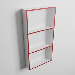 MONDIAZ EASY Nis 59,5x29,5cm in solid surface kleur Fire | Talc. 3 vakken geschikt voor in- of opbouw