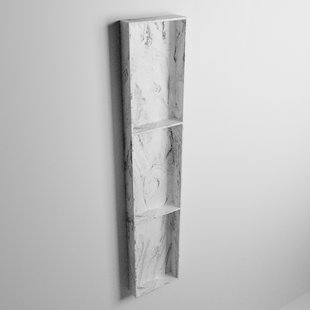 MONDIAZ EASY Nis 149,5x29,5cm in solid surface kleur Glace. 3 vakken geschikt voor in- of opbouw