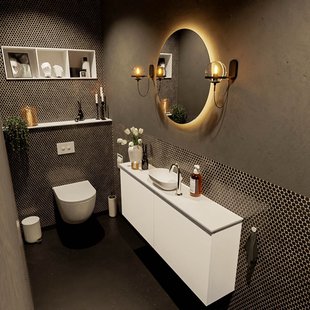 MONDIAZ FOWY toiletmeubel 120cm kleur talc. Waskom positie midden kleur talc | talc. Met 1 kraangat