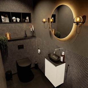 MONDIAZ FOWY toiletmeubel 40cm kleur talc. Waskom positie midden kleur urban | urban. Zonder kraangat