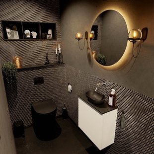 MONDIAZ FOWY toiletmeubel 50cm kleur talc. Waskom positie midden kleur urban | urban. Zonder kraangat