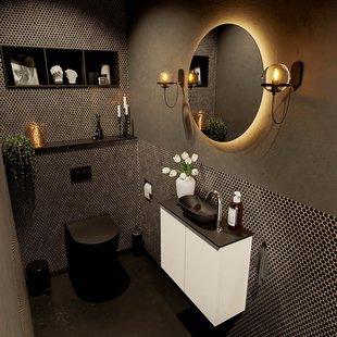 MONDIAZ FOWY toiletmeubel 60cm kleur talc. Waskom positie midden kleur urban | urban. Met 1 kraangat