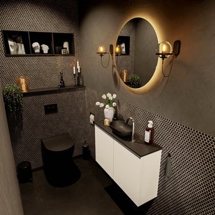 MONDIAZ FOWY toiletmeubel 80cm kleur talc. Waskom positie midden kleur urban | urban. Met 1 kraangat