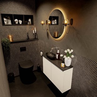 MONDIAZ FOWY toiletmeubel 80cm kleur talc. Waskom positie links kleur urban | urban. Zonder kraangat