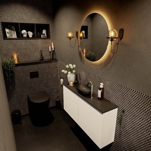 MONDIAZ FOWY toiletmeubel 100cm kleur talc. Waskom positie midden kleur urban | urban. Met 1 kraangat