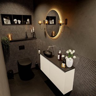 MONDIAZ FOWY toiletmeubel 100cm kleur talc. Waskom positie links kleur urban | urban. Zonder kraangat