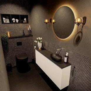 MONDIAZ FOWY toiletmeubel 120cm kleur talc. Waskom positie rechts kleur urban | urban. Zonder kraangat
