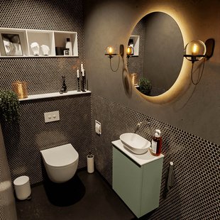 MONDIAZ FOWY toiletmeubel 40cm kleur army. Waskom positie midden kleur talc | talc. Zonder kraangat