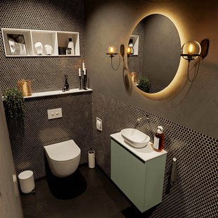 MONDIAZ FOWY toiletmeubel 50cm kleur army. Waskom positie midden kleur talc | talc. Zonder kraangat