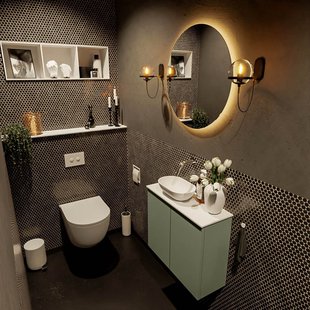 MONDIAZ FOWY toiletmeubel 60cm kleur army. Waskom positie links kleur talc | talc. Zonder kraangat