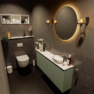 MONDIAZ FOWY toiletmeubel 120cm kleur army. Waskom positie rechts kleur talc | talc. Met 1 kraangat MONDIAZ FOWY toiletmeubel 120cm kleur army. Waskom positie rechts kleur talc | talc. Met 1 kraangat