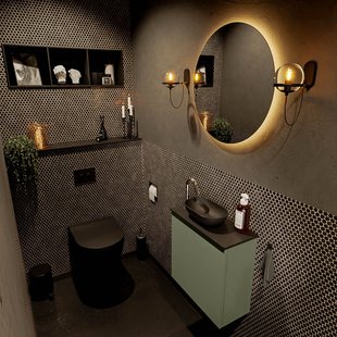 MONDIAZ FOWY toiletmeubel 50cm kleur army. Waskom positie links kleur urban | urban. Met 1 kraangat