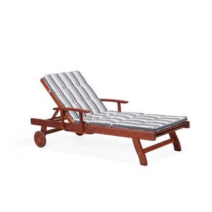 Beliani - MARLBORO | JAVA | TOSCANA - Ligstoel - Donkere houtkleur