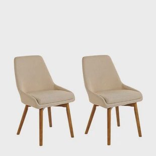 Beliani - MELFORT - Eetkamerstoel - Zandbeige - Polyester