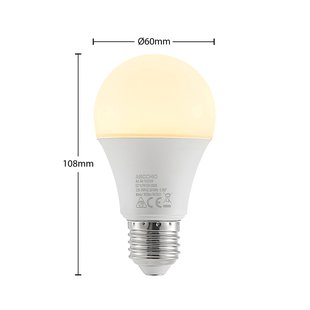 Arcchio LED lamp E27 A60 9,5W 3.000K opaal, 2 per set