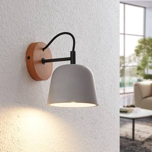 Wandlamp Lucande Kalinda, set van 2, grijs, beton, E14