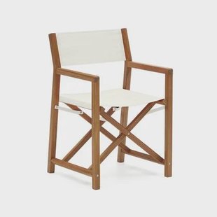 Kave Home - Thianna opvouwbare tuinstoel in beige met massief Kave Home - Thianna opvouwbare tuinstoel in beige met massief