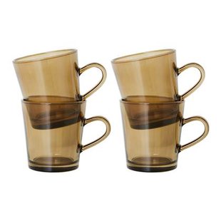 HKliving 70&apos;s Glassware Koffiekop 0,2 L - Set van 4