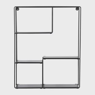 Wandrek met vakken Quin - zwart - 50x40x11.5 cm