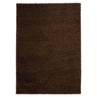 Tapeso Hoogpolig vloerkleed shaggy Trend effen - bruin - 200x300 cm