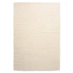 Tapeso Hoogpolig vloerkleed shaggy Trend effen - ivoor - 80x150 cm