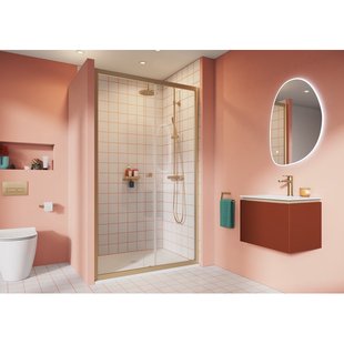 Crosswater Clear 6 Schuifdeur - 160cm - messing geborsteld CASLFC1600