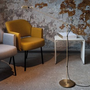 Carpyen LED vloerlamp Tema, justeerbaar, goud