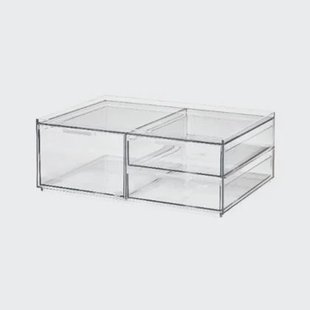 Make-up Organizer, 3 Lades, Breed, 30.5 x 20.3 x 11.4 cm, Transparant