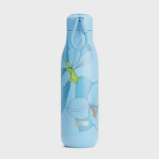 Thermosfles RVS, 750 ml, Blauw Bloem Design - Zoku | Hydration