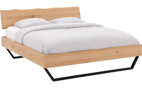 Goossens Bedframe Slade, Bedframe 140 x 220 cm hoofdbord organisch
