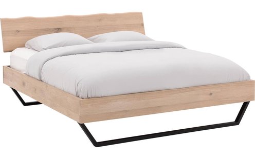 Goossens Bedframe Slade, Bedframe 140 x 220 cm hoofdbord organisch