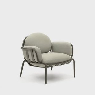 Kave Home - Joncols outdoor fauteuil in aluminium met groen gelakte