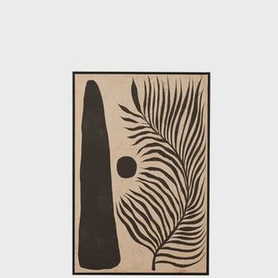 J-Line kader Blad Abstract - schilderij - hout|canvas - brui