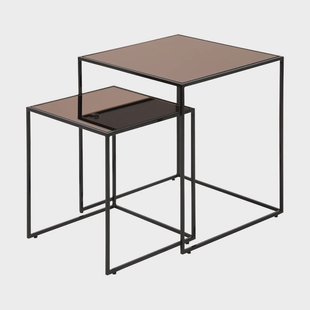 Set van 2 bijzettafels Nina glas | Nolon