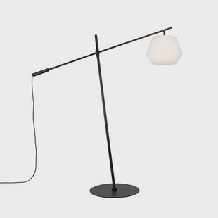 QAZQA Design buiten vloerlamp zwart met witte kap IP44 - Robbert QAZQA Design buiten vloerlamp zwart met witte kap IP44 - Robbert