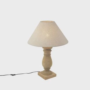 QAZQA Landelijke tafellamp met linnen kap beige 50 cm - Catnip QAZQA Landelijke tafellamp met linnen kap beige 50 cm - Catnip
