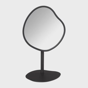 Make-up spiegel organic - zwart metaal - 18 cm