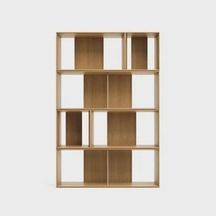 Kave Home - Set Litto van 6 modulaire planken in eikenfineer 101 x 152