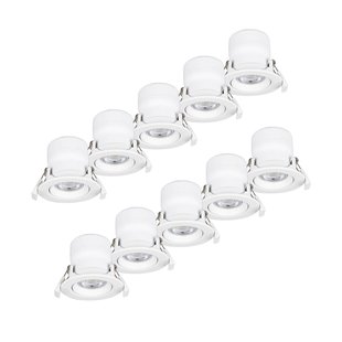 Prios LED inbouwlamp Shima, wit, 7W, 3000K, 10st, dimbaar Prios LED inbouwlamp Shima, wit, 7W, 3000K, 10st, dimbaar