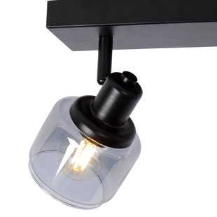 Lucide Plafondspot Bjorn, 2-lamps, zwart/rookgrijs