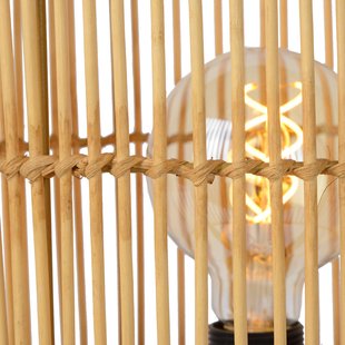 Lucide Tafellamp Jantine van rotan, Ø 30 cm