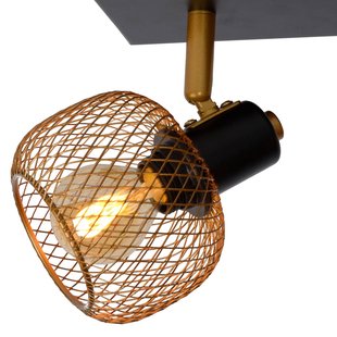 Lucide Plafondspot Maren, 2-lamps, mat goud