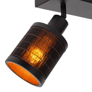 Lucide Plafondspot Tagalog van bamboe, 2-lamps