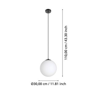 EGLO Hanglamp Rondo 3, Ø 30cm, zwart