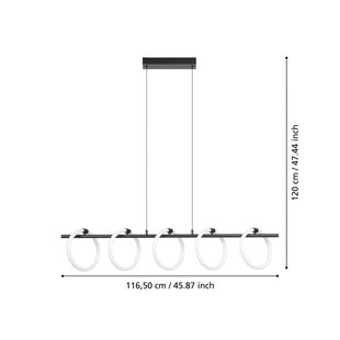EGLO LED hanglamp Caranacoa, 5-lamps