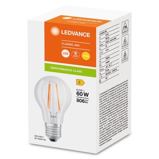 OSRAM LED filament lamp E27 6,5W 827, transparant OSRAM LED filament lamp E27 6,5W 827, transparant